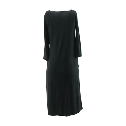 Black Solid Midi Dress