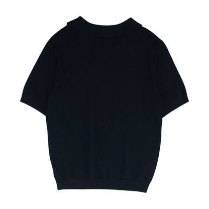 Black Solid Short Sleeve Polo