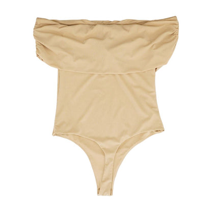 Tan Solid Bodysuit Knit Top