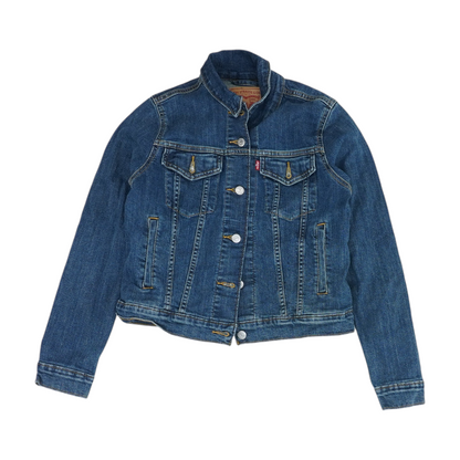 Blue Solid Denim Jacket