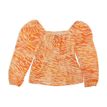 Orange Animal Print Blouse