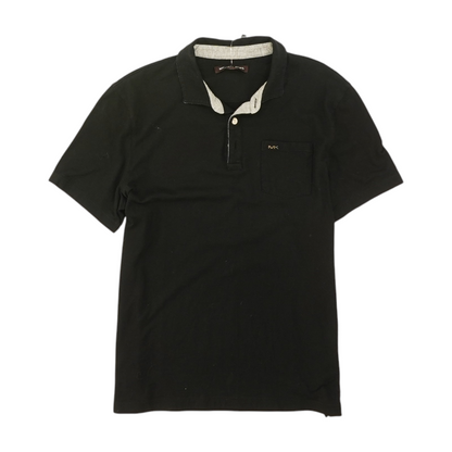 Black Solid Short Sleeve Polo