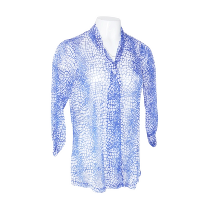 Blue Animal Print Cardigan