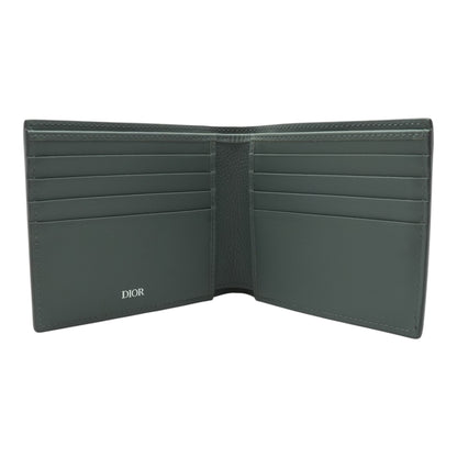 Deep Gray Dior Gravity Leather Bifold Wallet