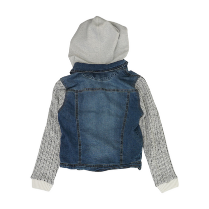 Blue Solid Denim Jacket