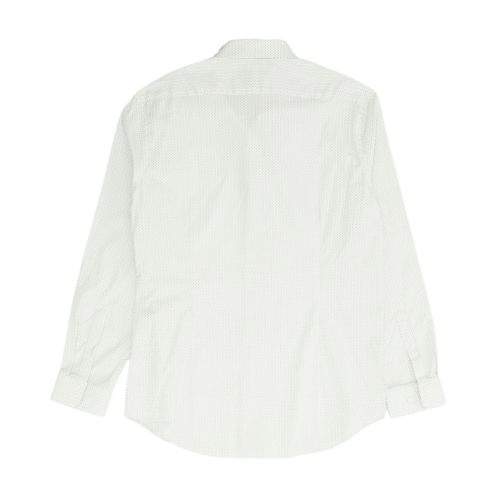 White Polka Dot Long Sleeve Button Down