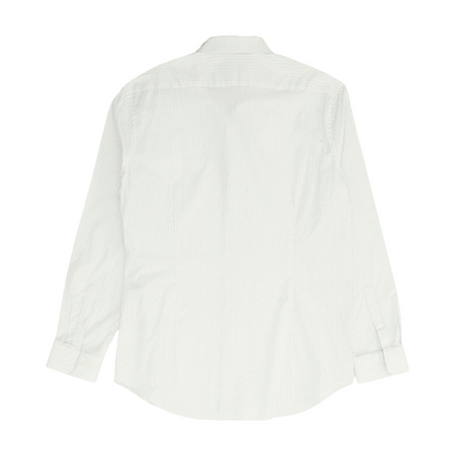 White Polka Dot Long Sleeve Button Down
