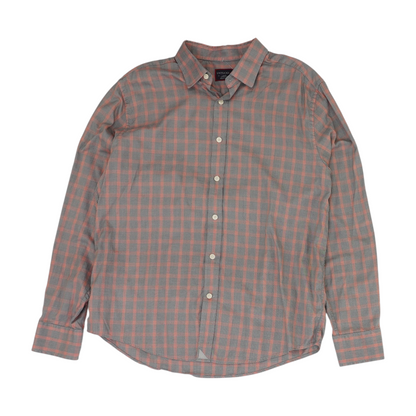 Gray Plaid Long Sleeve Button Down