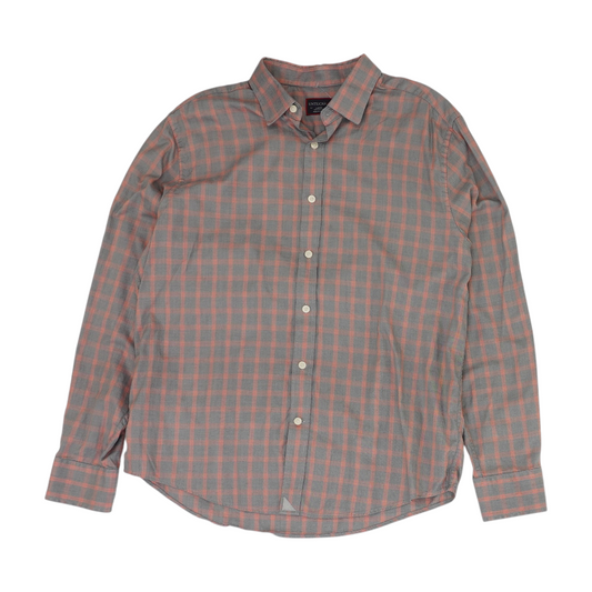 Gray Plaid Long Sleeve Button Down