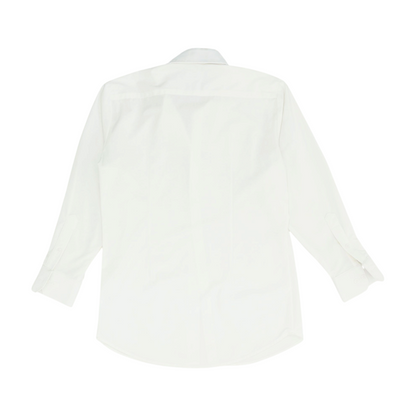 White Solid Long Sleeve Button Down