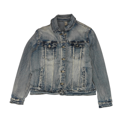 Blue Solid Denim Jacket