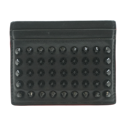 Black Calf Leather and Spikes M Kios Card Holder