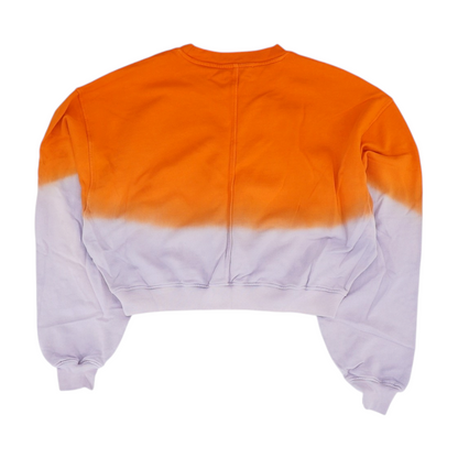 Orange Color Block Sweatshirt Pullover