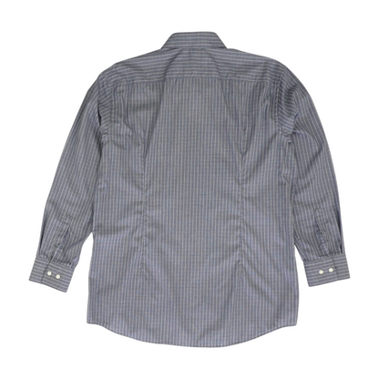 Navy Plaid Long Sleeve Button Down