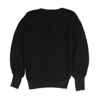 Black Solid Pullover Sweater
