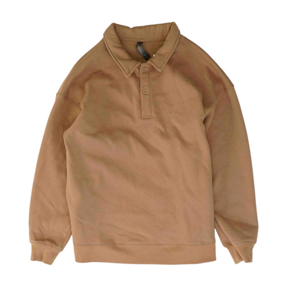 Brown Solid 1/4 Zip Pullover