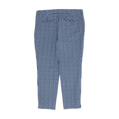 Navy Petite Print Regular Pants