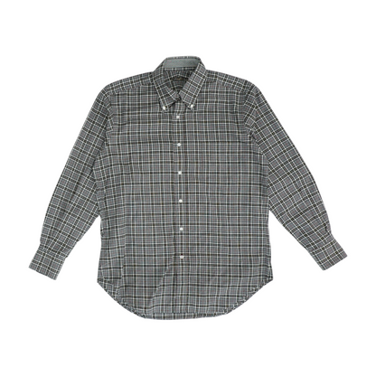 Gray Plaid Long Sleeve Button Down