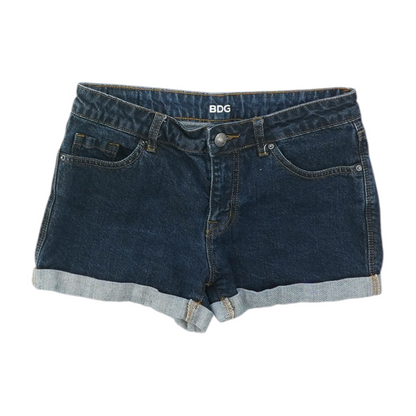Navy Solid Denim Shorts