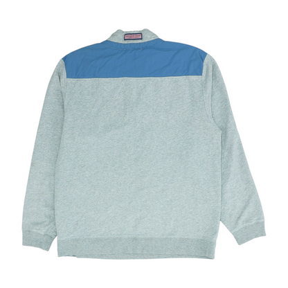 Gray Color Block 1/4 Zip Pullover
