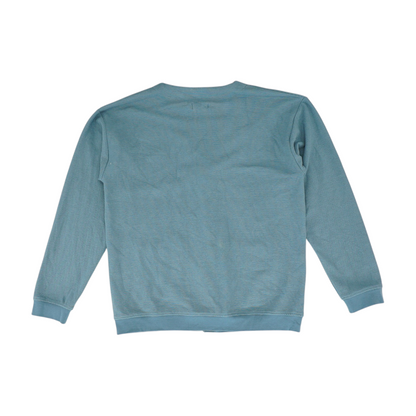 Blue Solid Cardigan Sweater