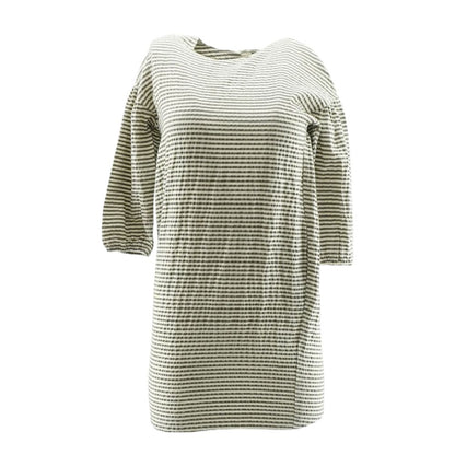 Gray Striped Midi Dress