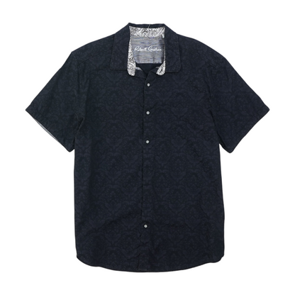Navy Floral Short Sleeve Button Down