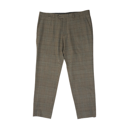 Brown Houndstooth Regular Pants