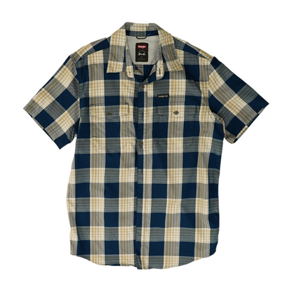 Blue Plaid Outdoor Button Down