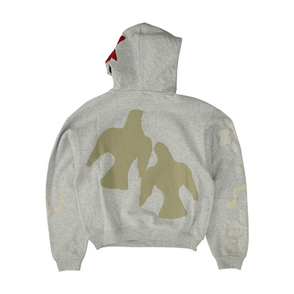 Gray Graphic Hoodie Pullover