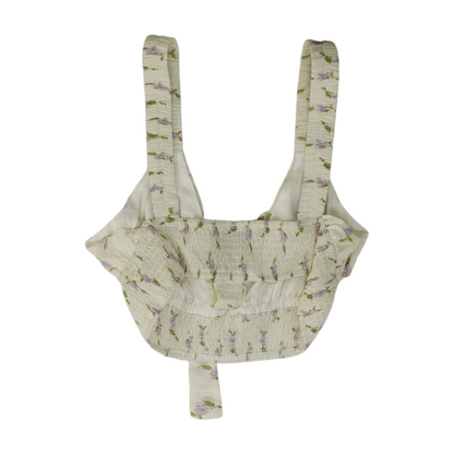Cream Floral Cropped Blouse