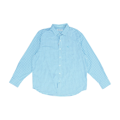 Blue Plaid Long Sleeve Button Down
