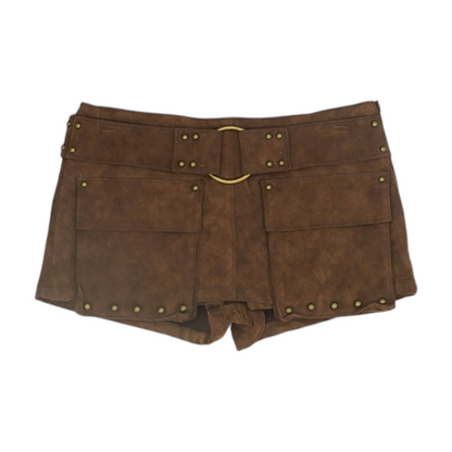 Brown Solid Chino Shorts