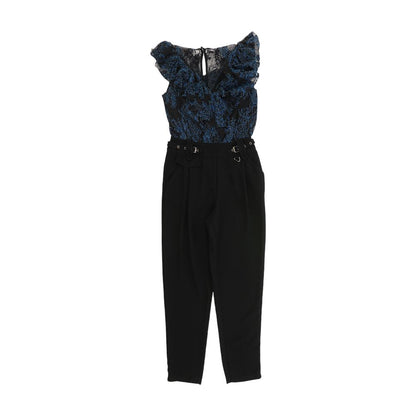 Black Embroidery Detail Jumpsuit
