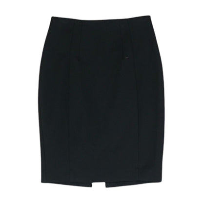 Black Solid Midi Skirt