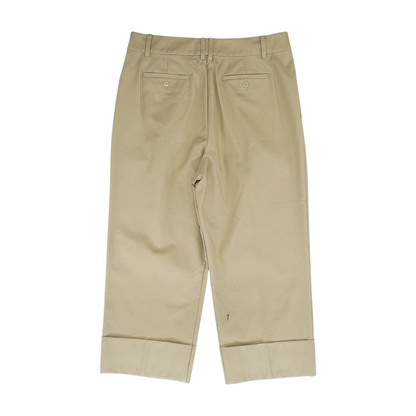 Khaki Solid Chino Capris
