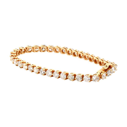 12.06 ct 14K Gold Round Diamond Tennis Bracelet