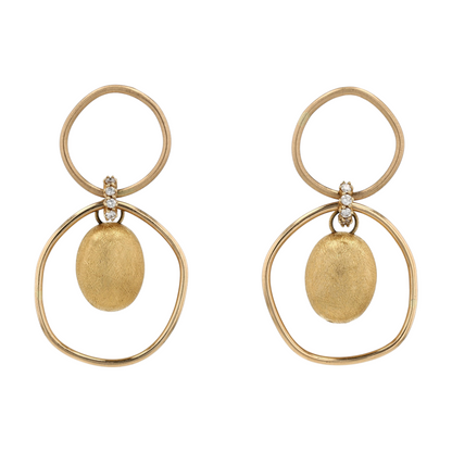 1/6 ctw 10K Yellow Gold Diamond Drop Earrings