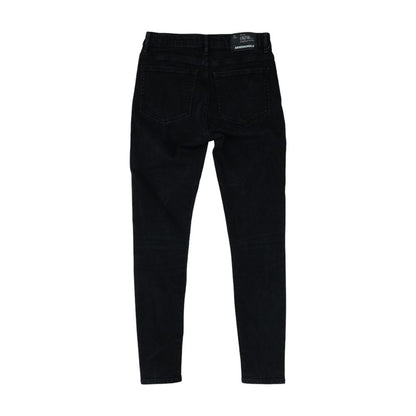Black Mid Rise Skinny Leg Jeans