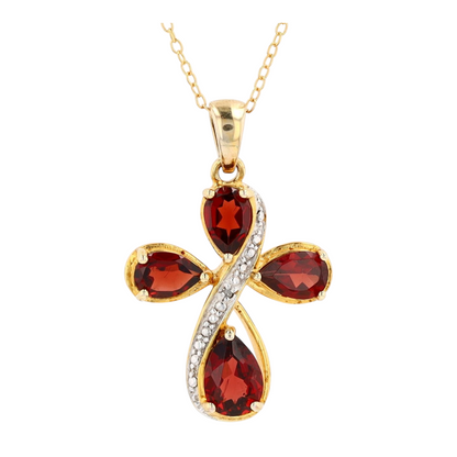Sterling Silver Garnet Pendant Necklace