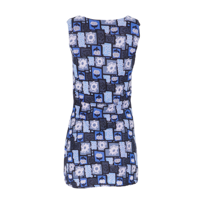 Vintage Blue Floral Mini Dress