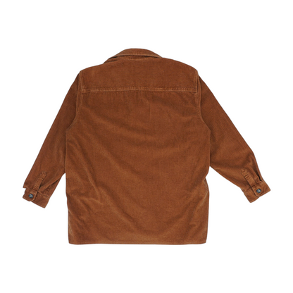 Brown Solid Long Sleeve Button Down