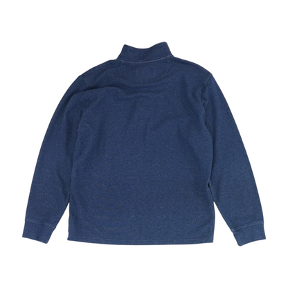 Blue Solid 1/4 Zip Pullover