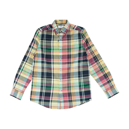 Multi Plaid Long Sleeve Button Down
