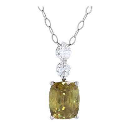 1 1/2 ctw Platinum Sphene Pendant Necklace