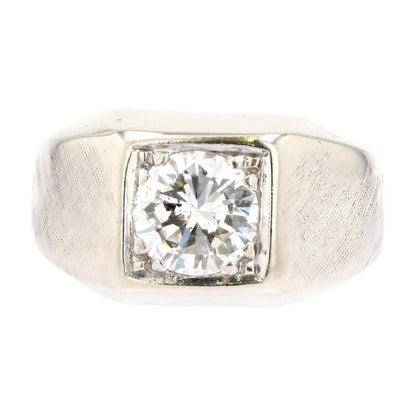 1.59 ct 14K White Gold Round Diamond Gents Band