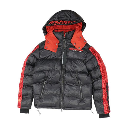 Black Color Block Puffer Jacket