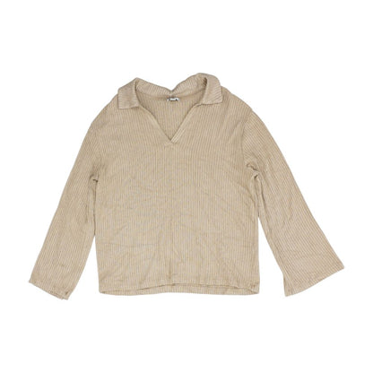 Brown V Neck Knit Top