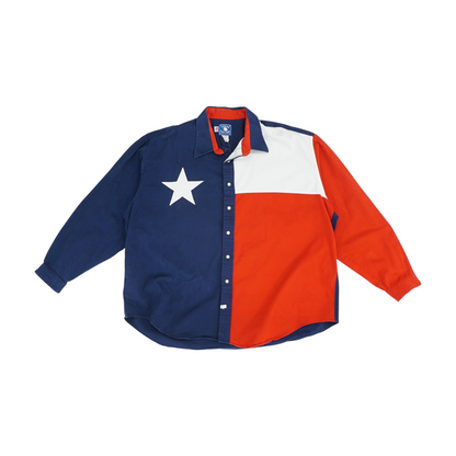 Navy Color Block Flannel Button Down