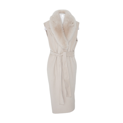 Beige Solid Vest